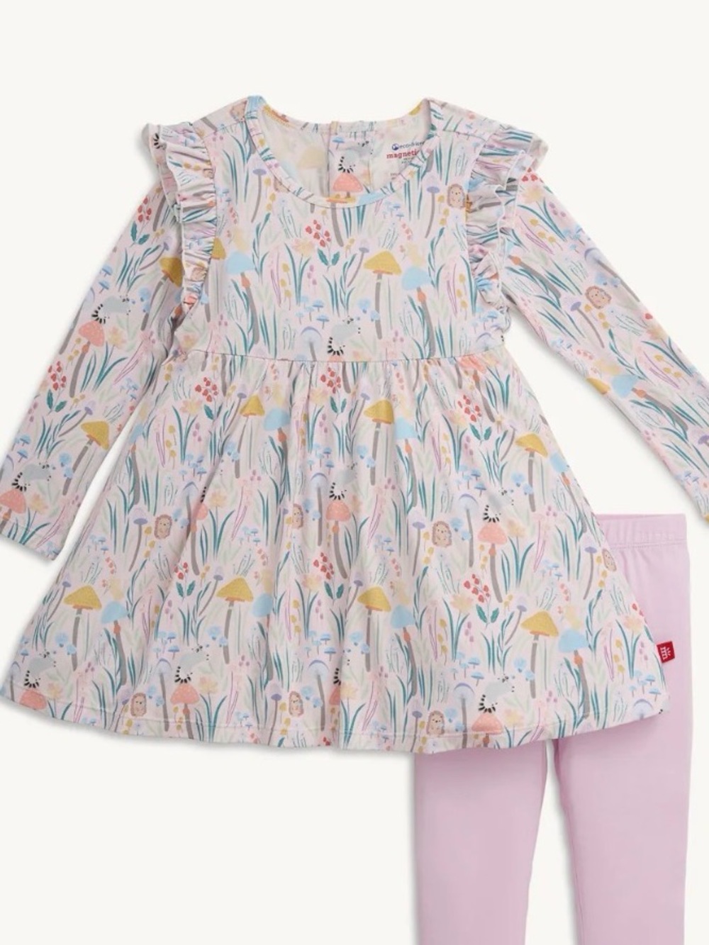 Magnetic Me Pink Floral & Mushroom Baby dress